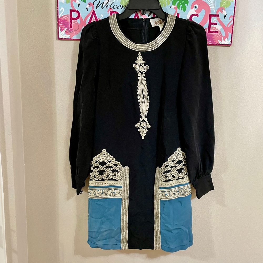 JMM Silk Chic Design Mini L/S Dress